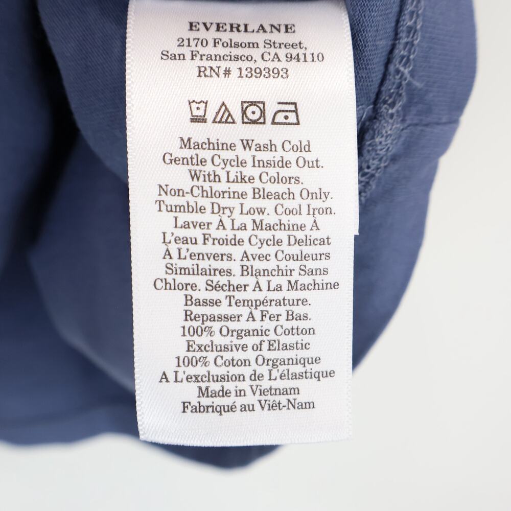 Everlane The Essential Organic Garment Dyed Crew Navy Size Medium NWT - Picture 8 of 8